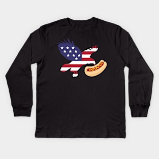 Hot Dog Day America Kids Long Sleeve T-Shirt